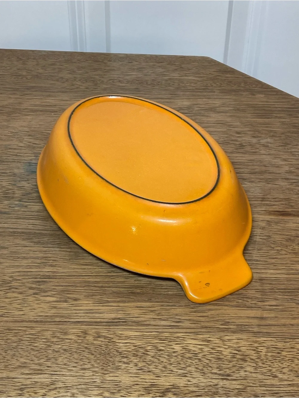 Vintage Le Creuset Flame Orange Oval Au Gratin Cast Iron Baking Dish 20